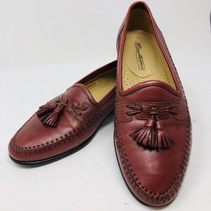 NEW Santoni Italian Leather Tassel Loafers 7.5D